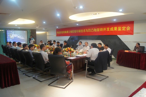 图3、91免费版视频公司高清三维胶辊印刷技术与凹凸釉面砖科技成果鉴定会现场