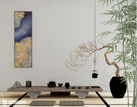 91免费版视频菁系列质感砖茶室效果图