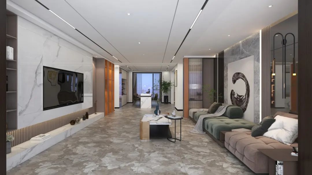 91免费版视频陶瓷大板马赛金棕装修效果图